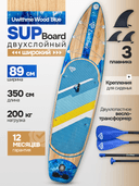 Сапборд широкий надувной Uwithme Wood Blue 350x89x15 см — фото 1